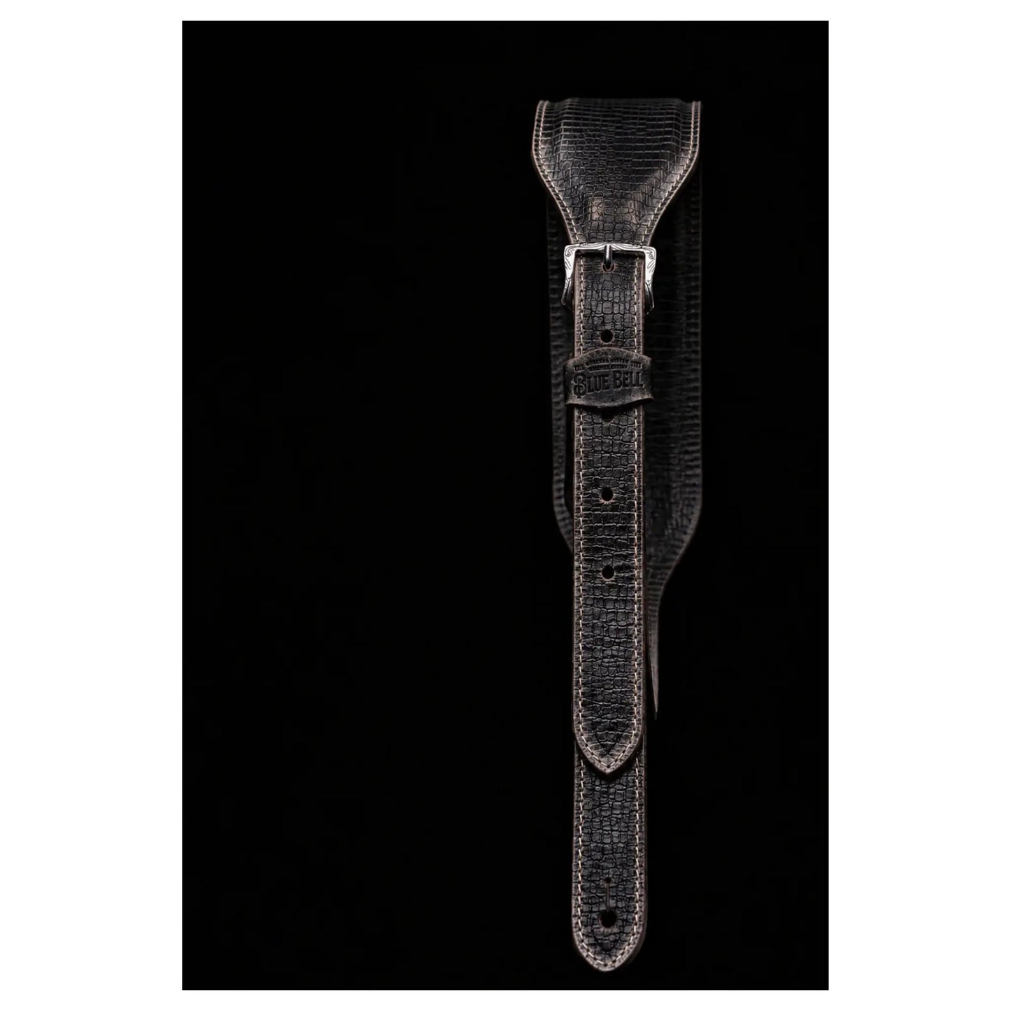 Blue Bell Johnson Lizard Black Aged Guitar Straps Blue Bell Art of Guitar