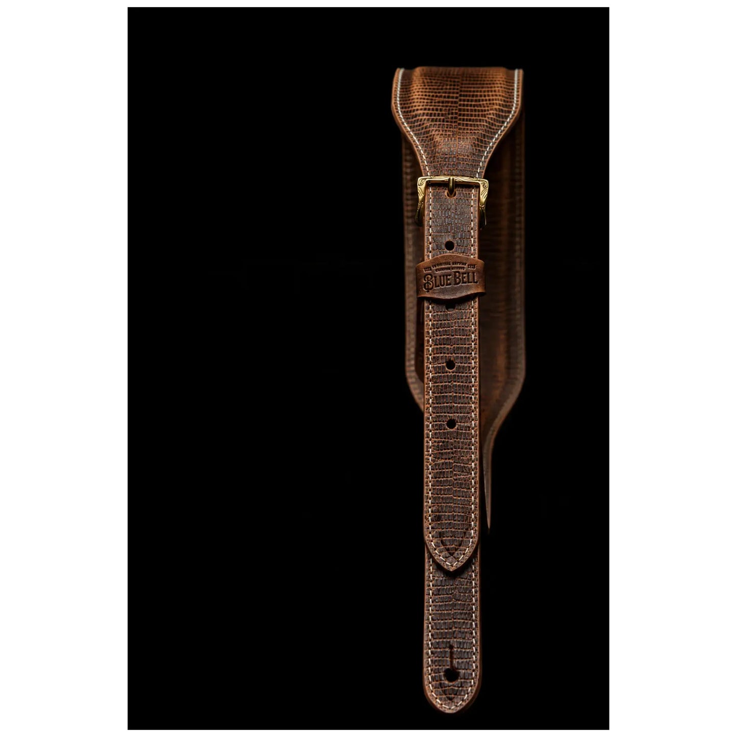 Blue Bell Johnson Lizard Tobacco Aged Guitar Straps Blue Bell Art of Guitar