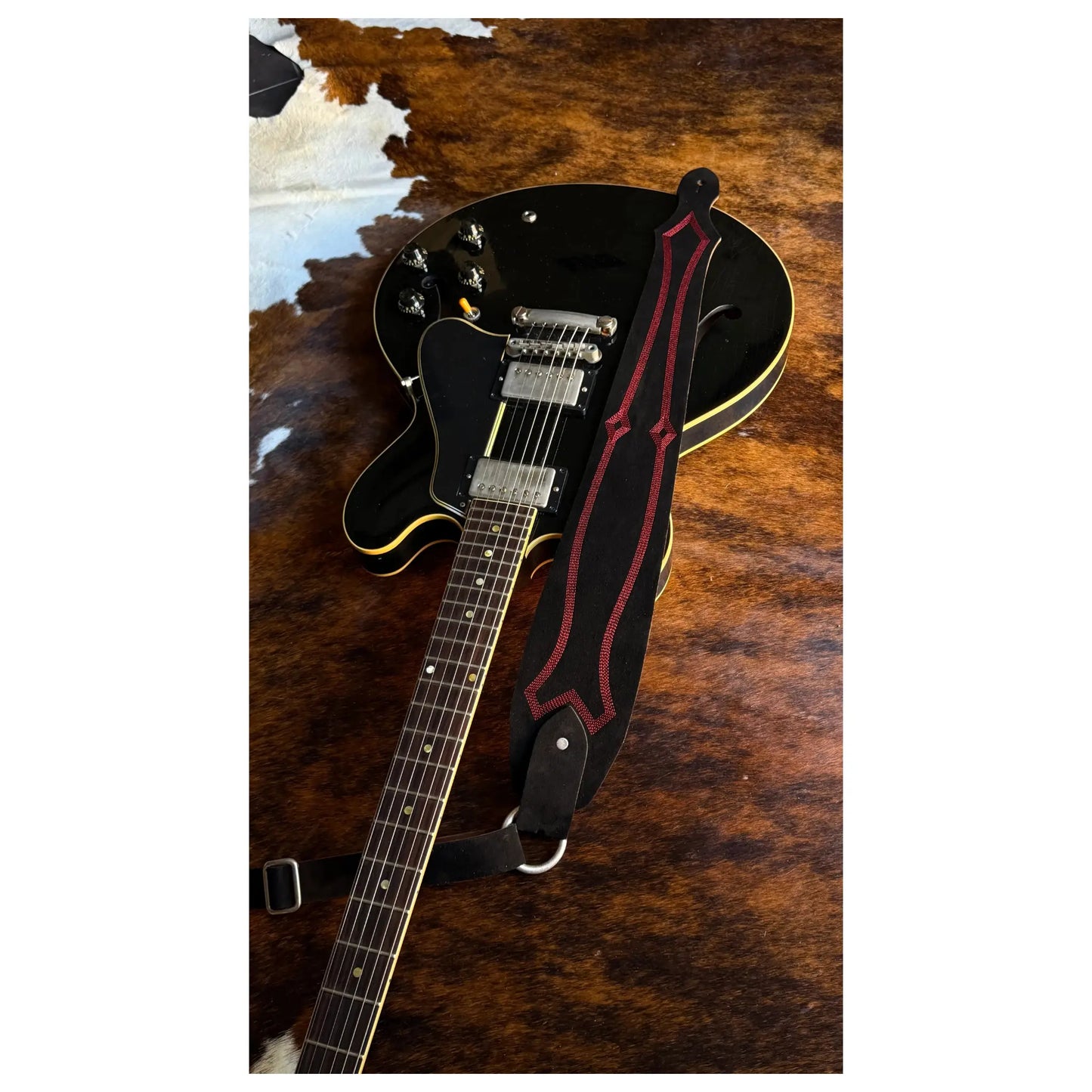 Blue Bell Straps Royal - Black Suede Guitar Straps Blue Bell Art of Guitar