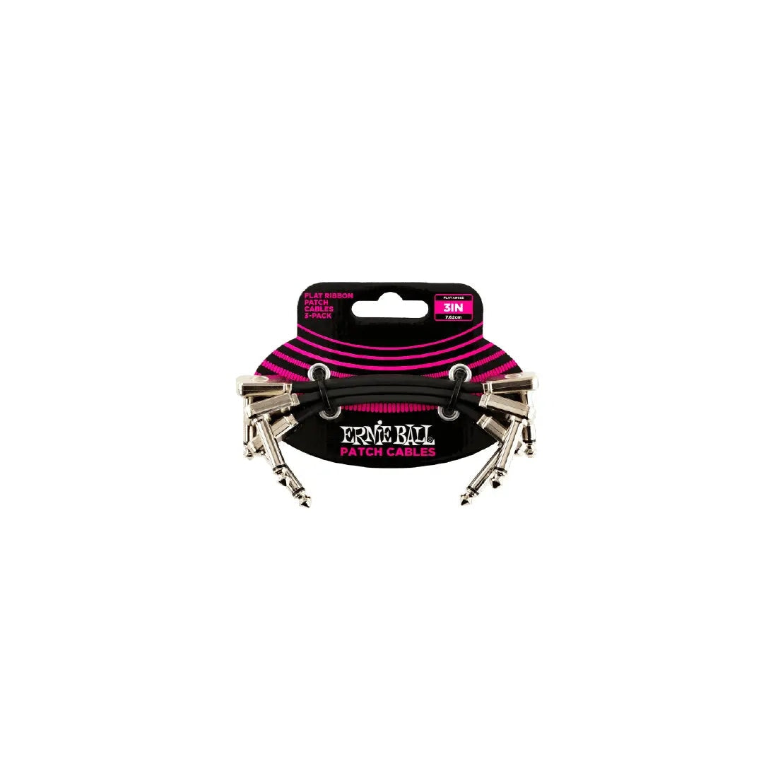Ernie Ball 3" Flat Ribbon Patch Cable 3-Pack Guitar Cables Ernie Ball Art of Guitar