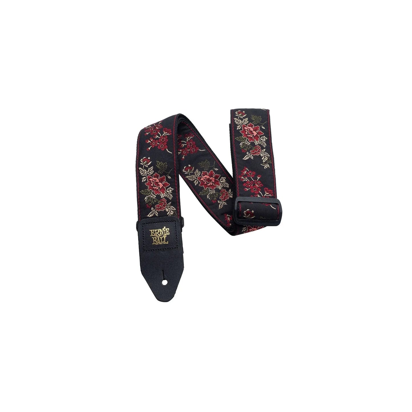 Ernie Ball Classic Jacquard Guitar/Bass Strap - Red Rose Ernie Ball