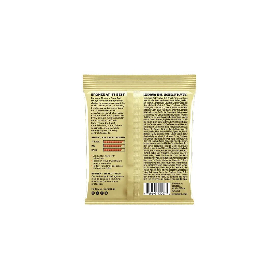 Ernie Ball Earthwood Custom Light 80.20 Bronze Acoustic Guitar Strings 3 Pk 11.5-54 Acoustic Guitar Strings Ernie Ball Art of Guitar