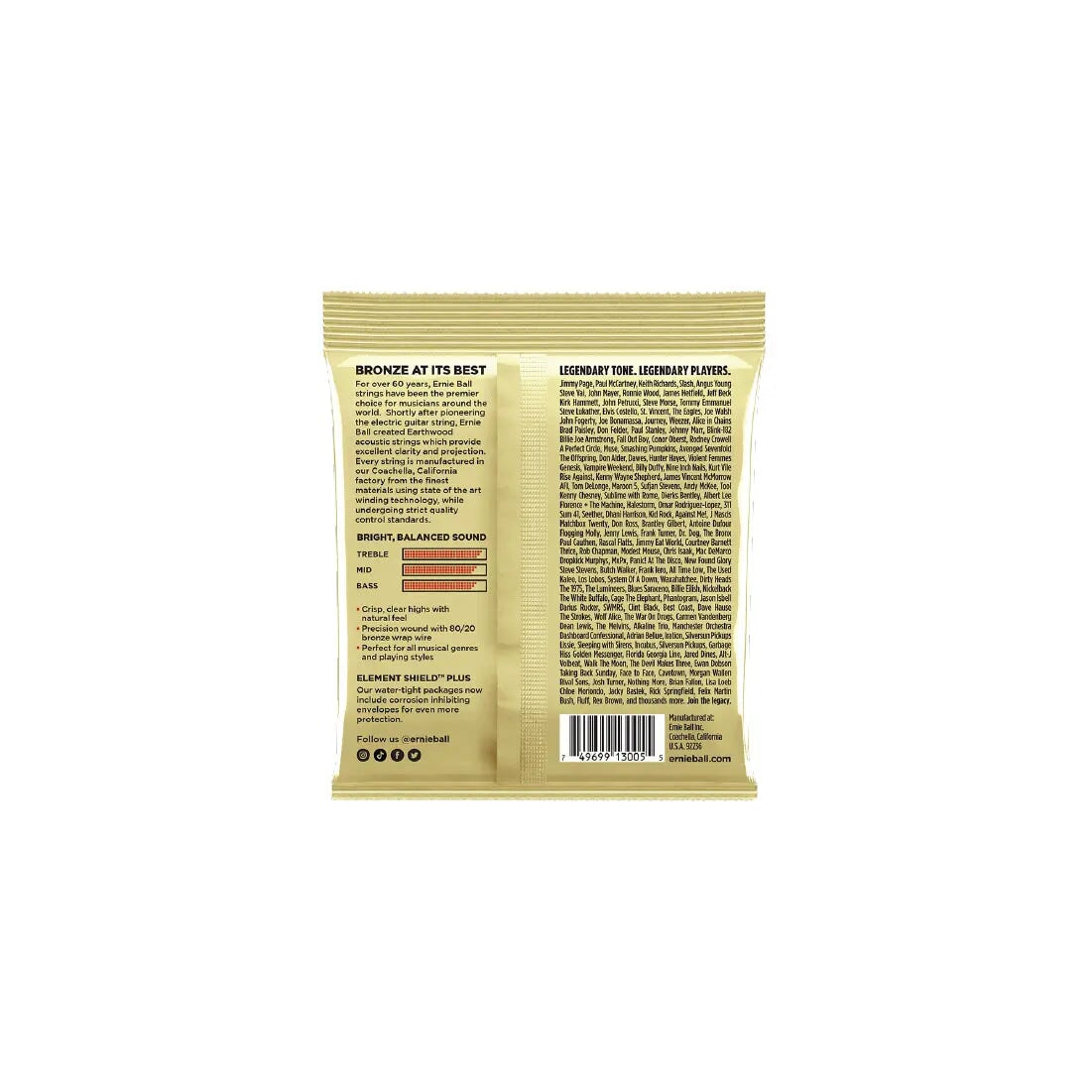 Ernie Ball Earthwood Custom Med 8020 Brnz Ac Gtr Strings 3 Pk 12.5 56 Acoustic Guitar Strings Ernie Ball Art of Guitar