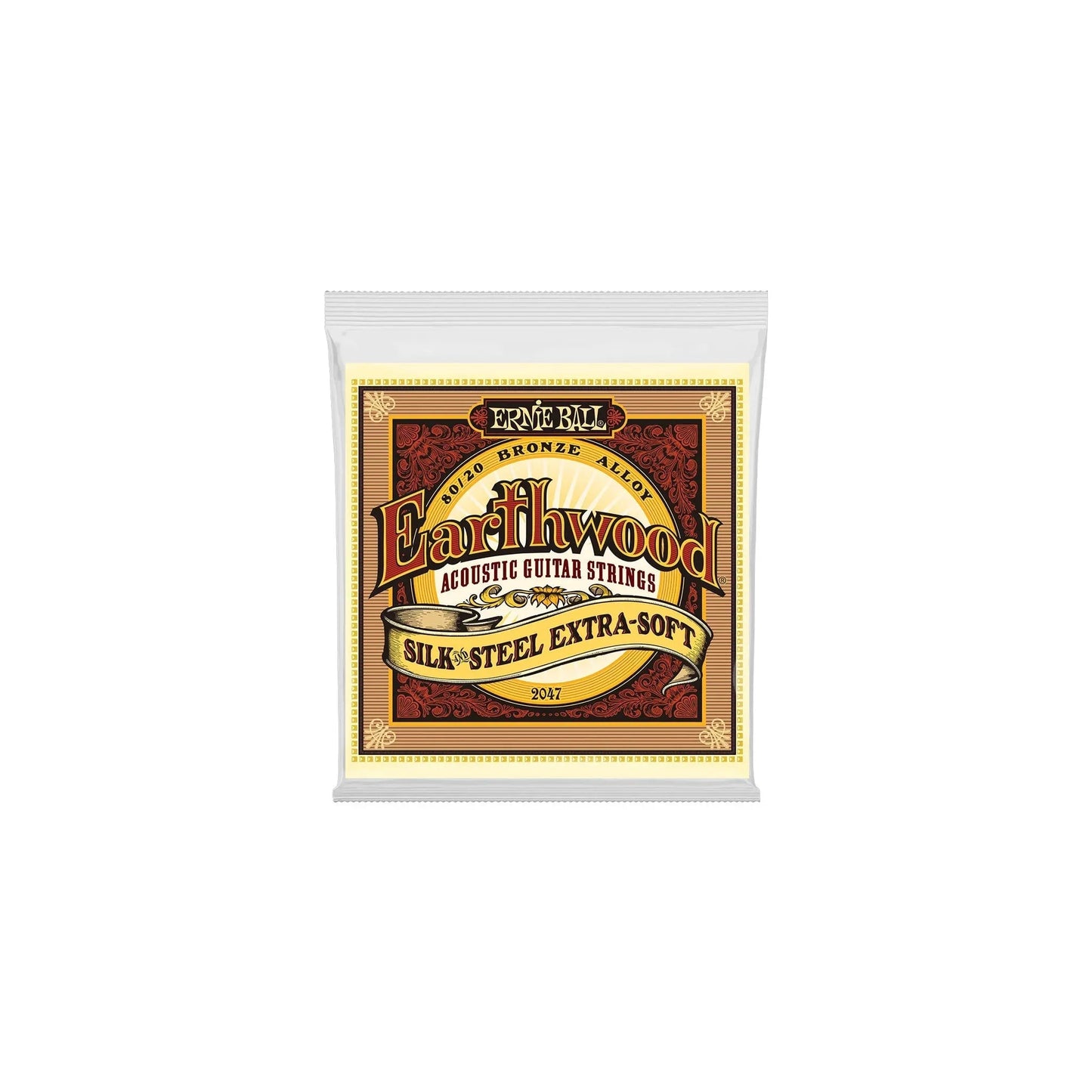 Ernie Ball Earthwood Extra Soft 10-50 Gauge Silk & Steel 80/20 Bronze Acoustic Guitar Strings Ernie Ball