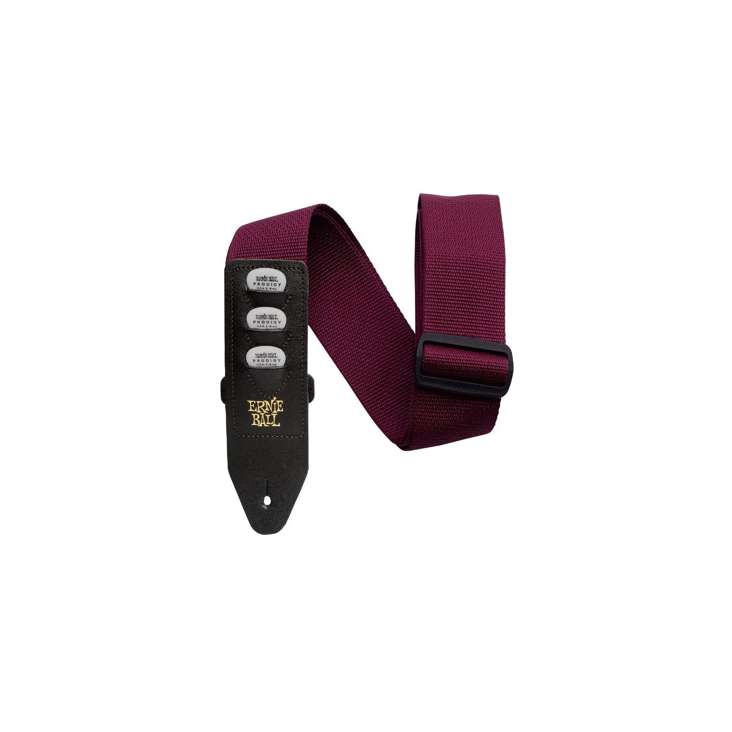 Ernie Ball Polypro Pickholder Guitar/Bass Strap - Burgundy Ernie Ball