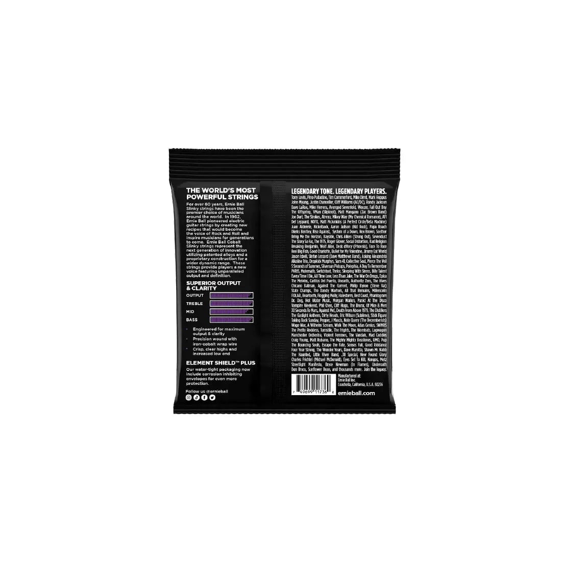 Ernie Ball Power Slinky Cobalt 5-String Electric Bass Strings 50-135 Gauge Bass Guitar Strings Ernie Ball Art of Guitar