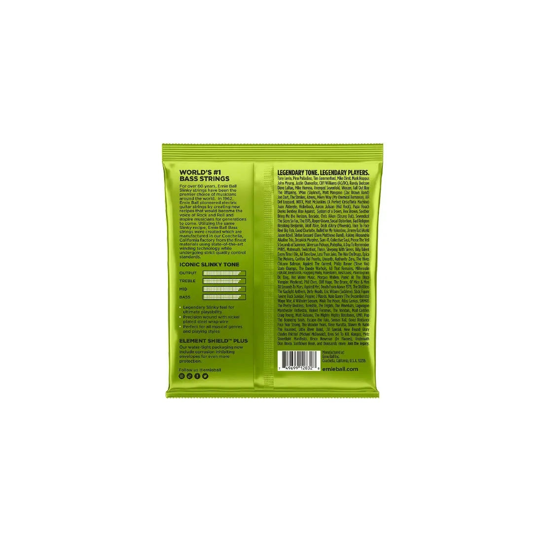 Ernie Ball Regular Slinky Nickel Wound Electric Bass Strings - 50-105 Gauge Bass Guitar Strings Ernie Ball Art of Guitar