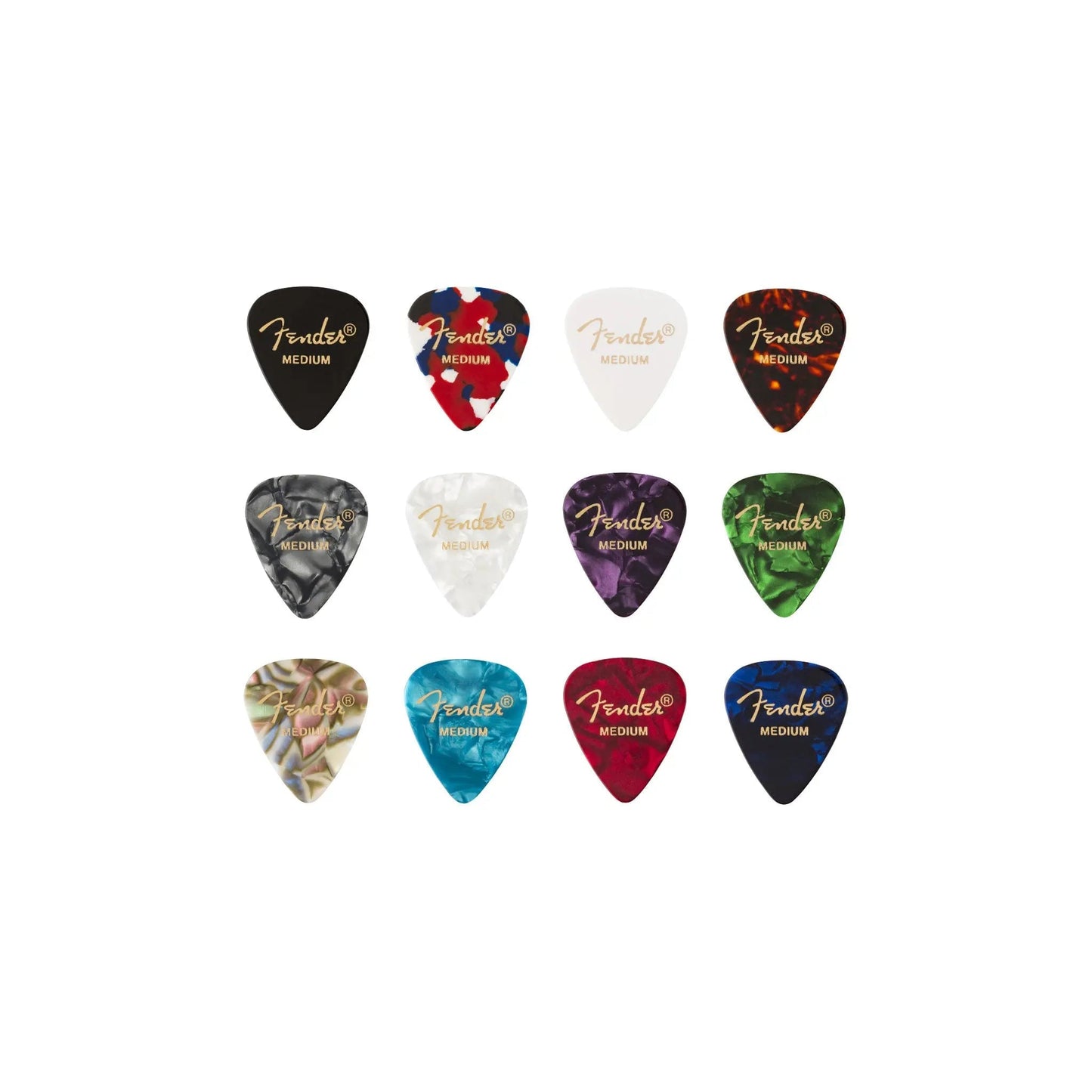 Fender 351 Shape, Celluloid Medley, Medium Guitar Accessories Fender Art of Guitar