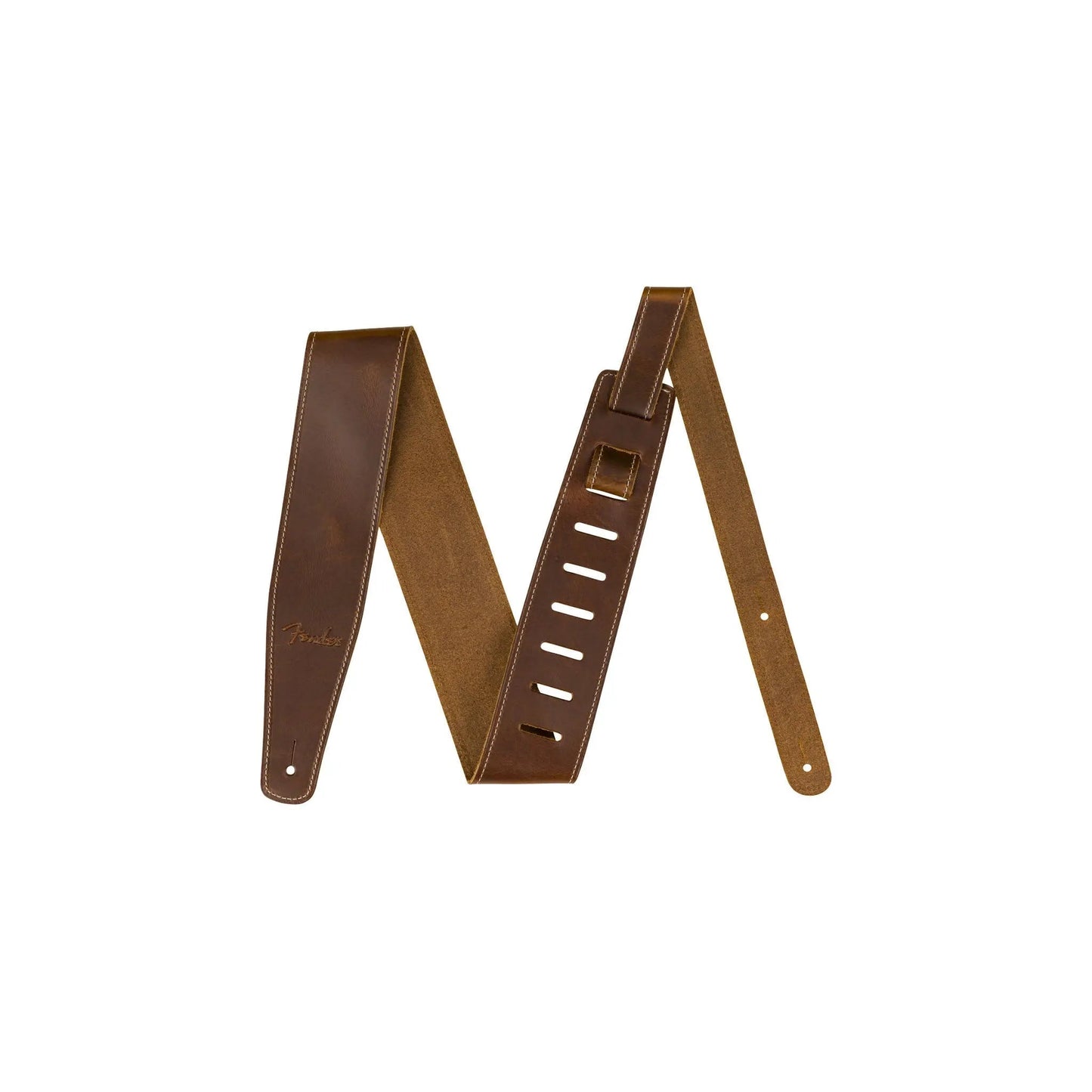 Fender Broken-In Leather Strap, Tan, 2.5" Guitar Accessories Fender Art of Guitar