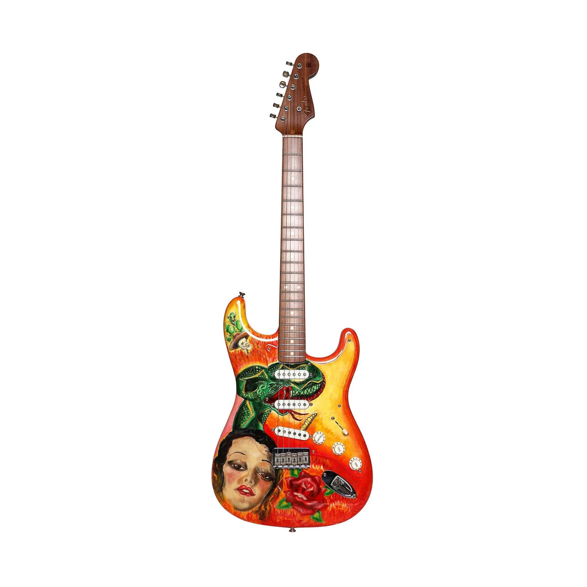 Chat jouant de la guitare Stratocaster · Creative Fabrica