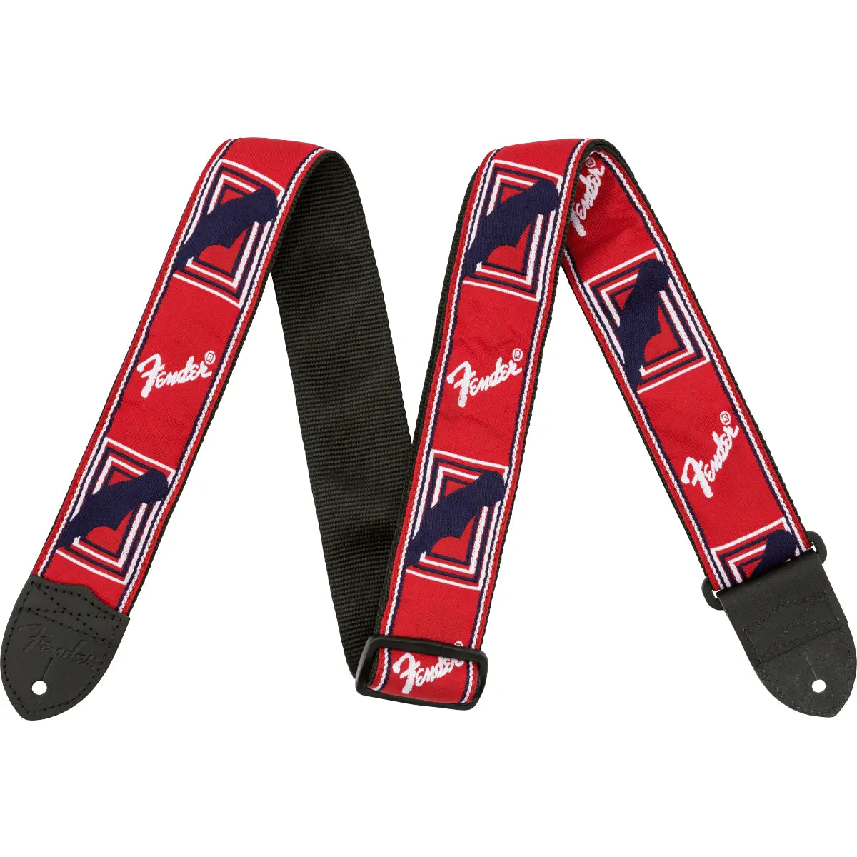 Fender Monogrammed Strap, Red/White/Blue, 2" Guitar Straps Fender Art of Guitar