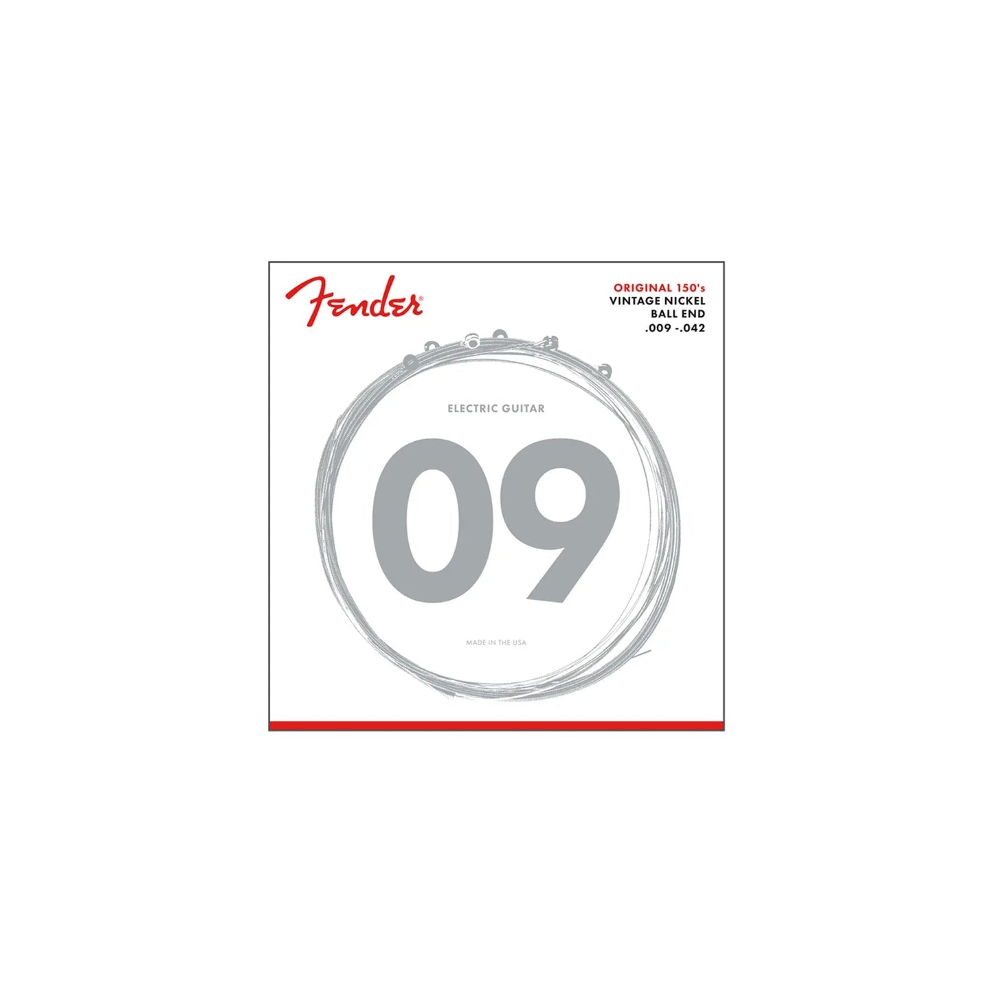 Fender Original 150 Guitar Strings, Pure Nickel Wound, Ball End, 150L .009-.042 Guitar Accessories Fender Art of Guitar