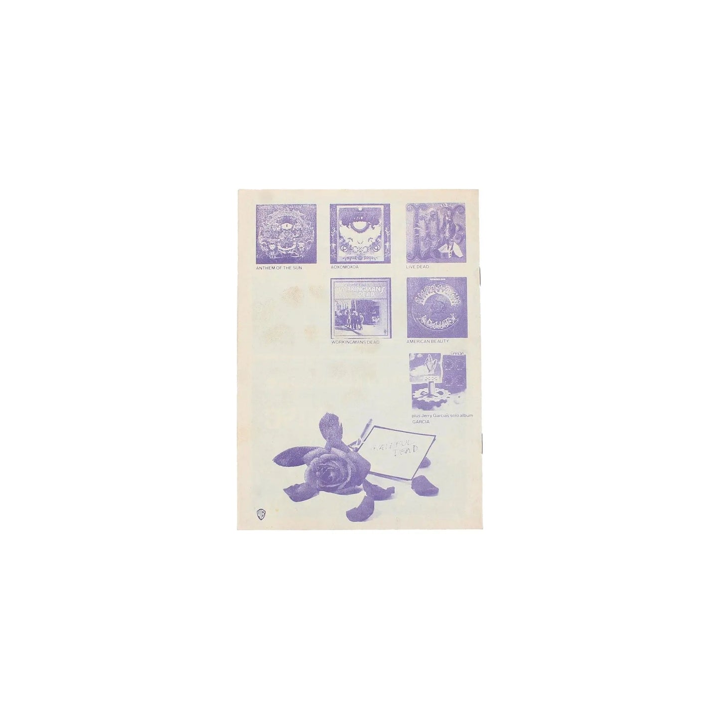 Grateful Dead original 1972 Grateful Dead UK tour concert programme Memorabilia Art of Guitar Art of Guitar