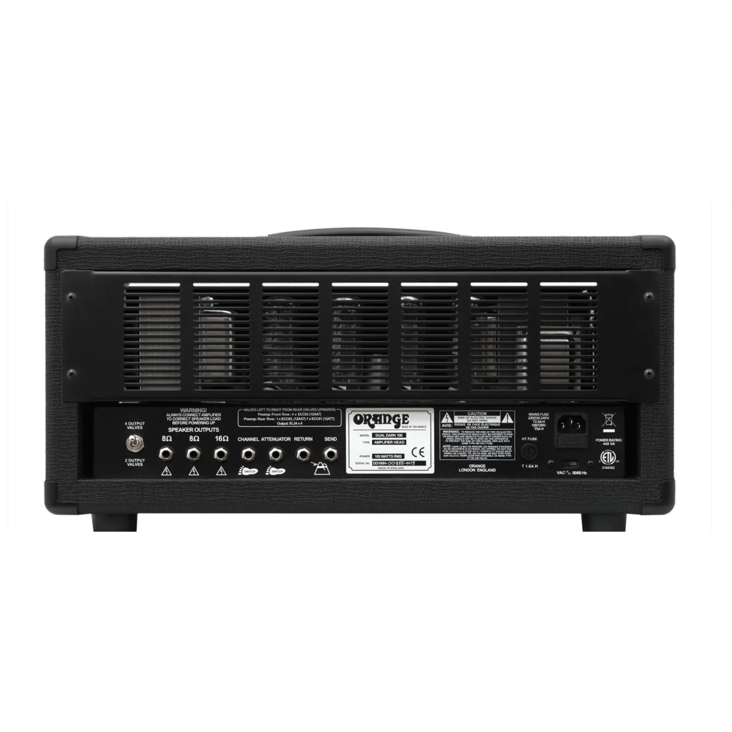 Orange Dual Dark 100 100W 2-Channel Tube Guitar Amp Head - Black - (Re-Loved) Amplifier Head Orange Art of Guitar