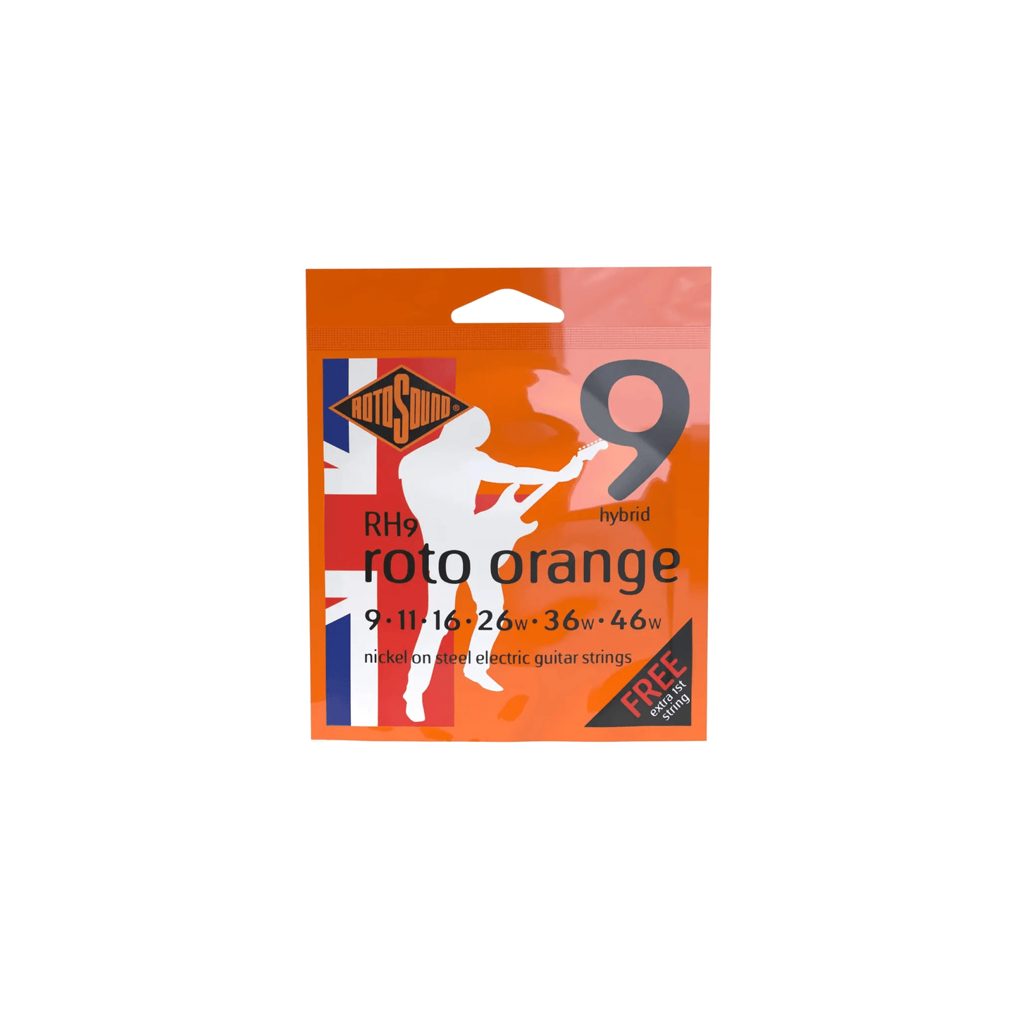 Rotosound Roto Orange RH9 Nickel Wound Electric Guitar Strings, Hybrid (9-46) Electric Guitar Strings Rotosound Art of Guitar