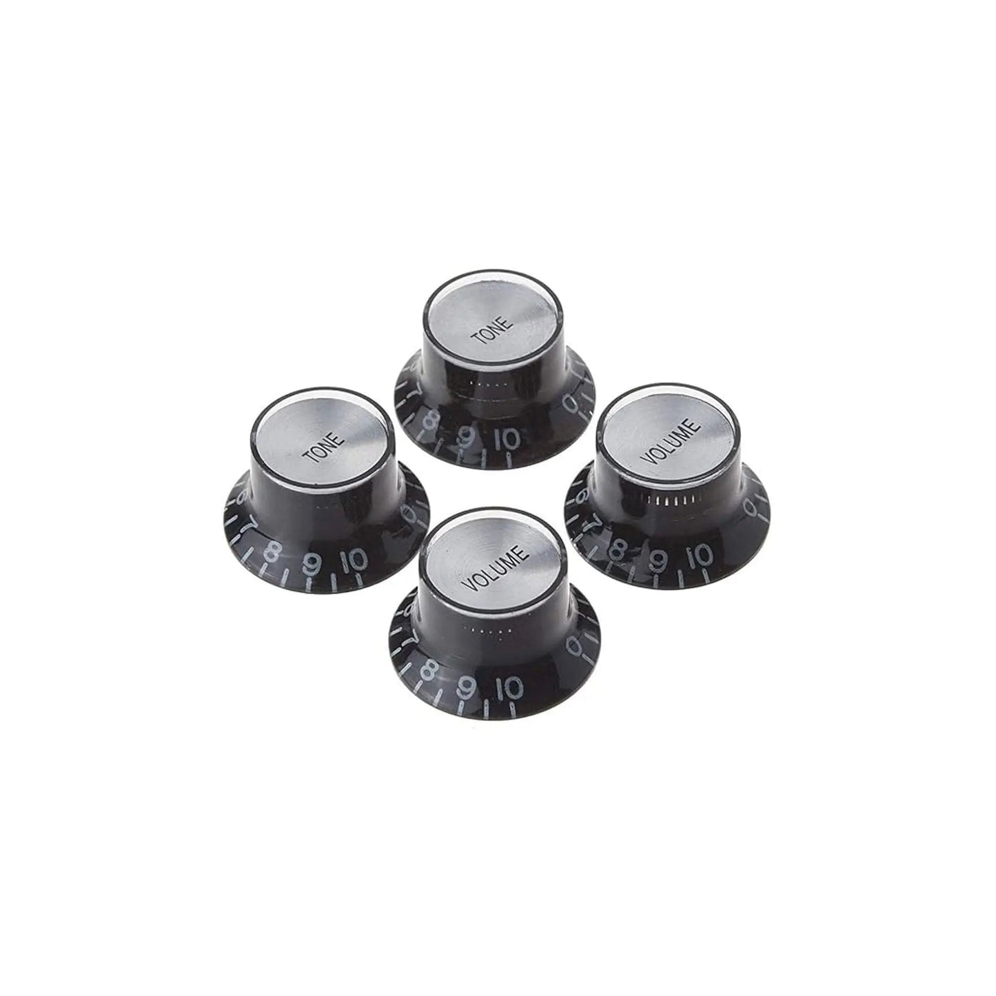 Gibson Top Hat Knobs w/ Silver Metal Insert, 4pcs. (Black) Guitar Accessories Gibson Art of Guitar