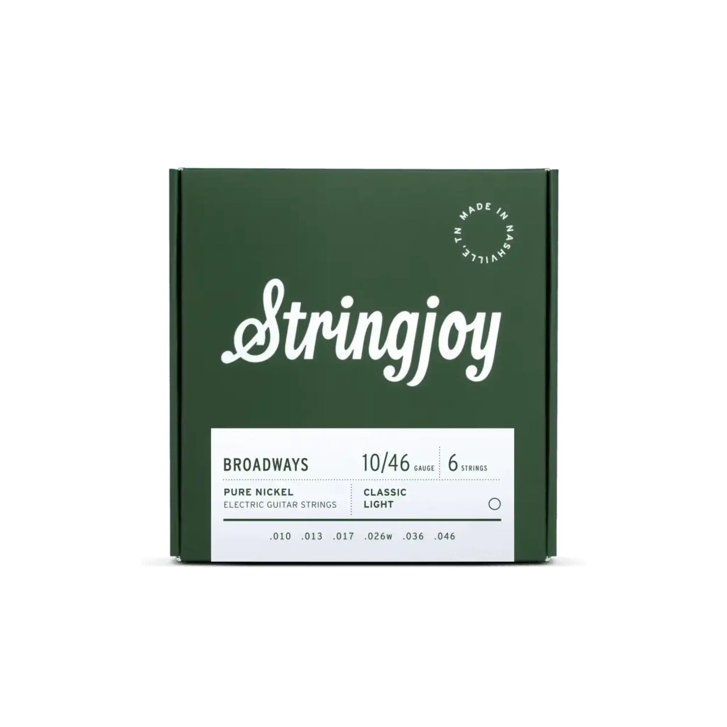 Stringjoy 10-46 Classic Light Gauge Broadways - Pure Nickel Electric Guitar Strings Guitar Strings Stringjoy Art of Guitar