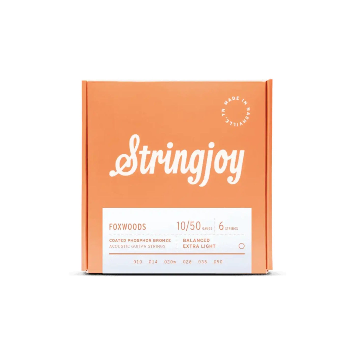 Stringjoy 10-50 Extra Light Gauge Foxwoods - Coated Phosphor Bronze Acoustic Guitar Strings Guitar Strings Stringjoy Art of Guitar