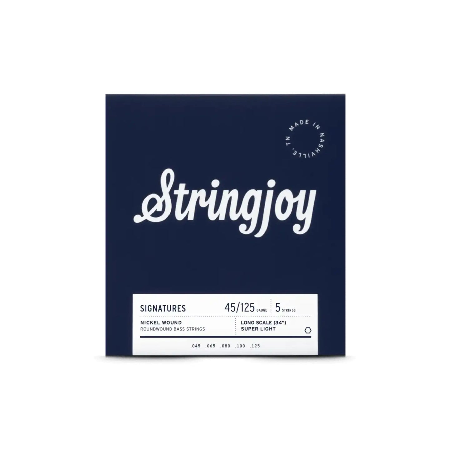 Stringjoy 45-125 Long Scale 5 String Super Light Gauge Signatures - Nickel Wound Bass Guitar Strings Bass Strings Stringjoy Art of Guitar