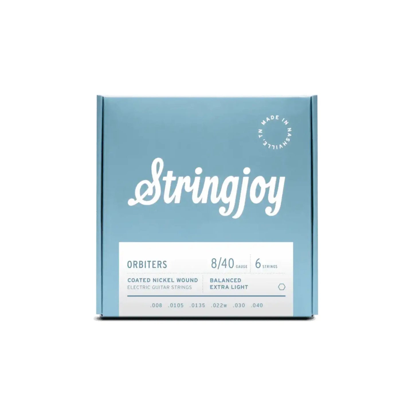 Stringjoy 8-40 Balanced Extra Light Gauge Orbiters - Coated Nickel Electric Guitar Strings Guitar Strings Stringjoy Art of Guitar