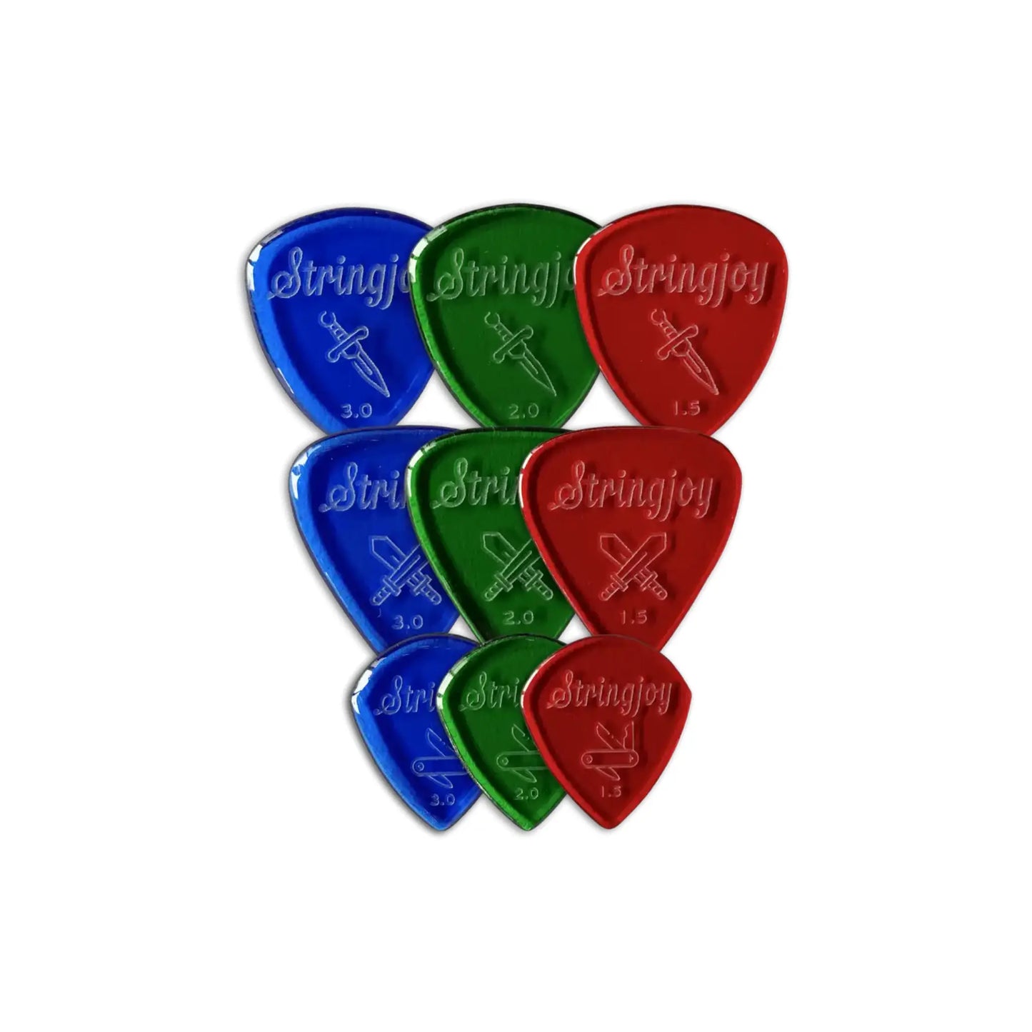 Stringjoy Acrylic Sampler - 9 Pack Guitar Picks Stringjoy Art of Guitar