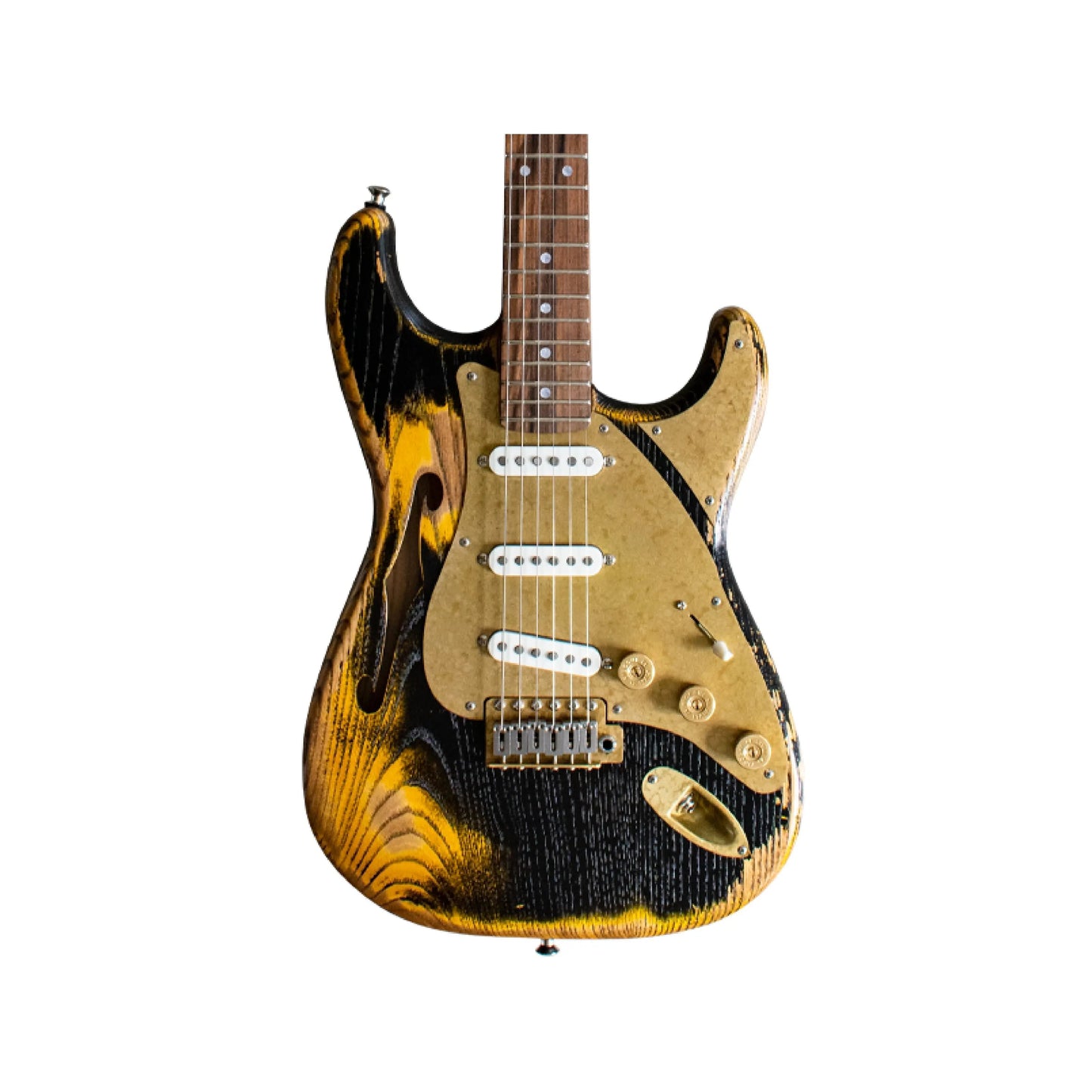 Alfa Lounge SSS - Butterscotch Black Electric Guitar Paoletti Guitars Art of Guitar