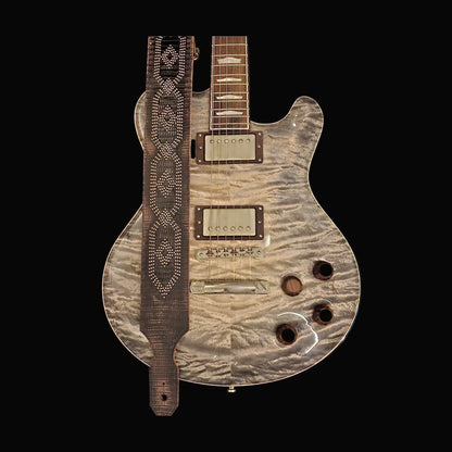 Blue Bell Straps Talisman - Black Lizard Studded Aged Guitar Straps Blue Bell Art of Guitar