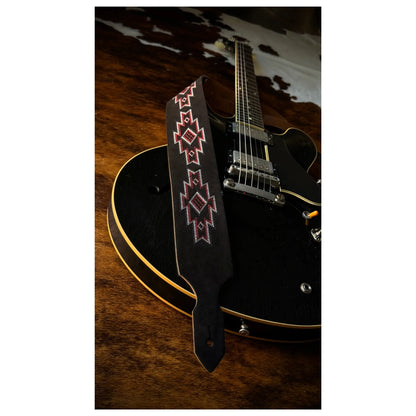 Blue Bell Straps Totem - Black Suede Guitar Straps Blue Bell Art of Guitar