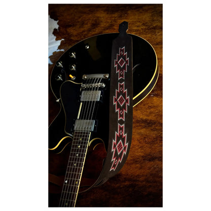 Blue Bell Straps Totem - Black Suede Guitar Straps Blue Bell Art of Guitar