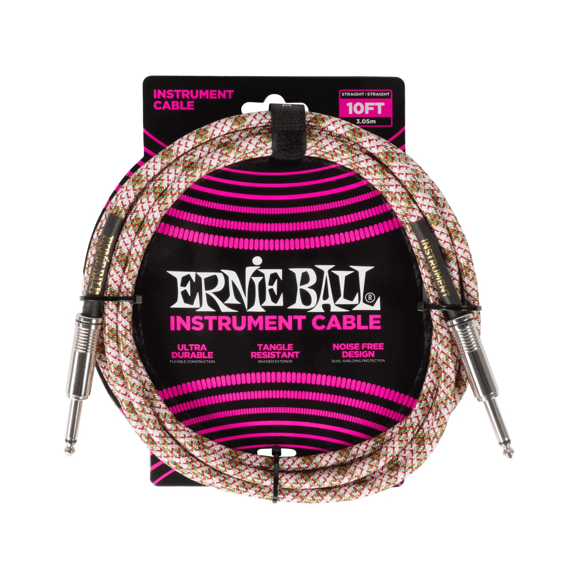 Braided Instrument Cable Straight/Straight 10ft - Emerald Argyle Guitar Accessories Ernie Ball Art of Guitar
