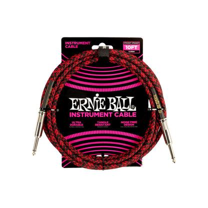 Braided Instrument Cable Straight/Straight 10ft Guitar Accessories Ernie Ball Art of Guitar