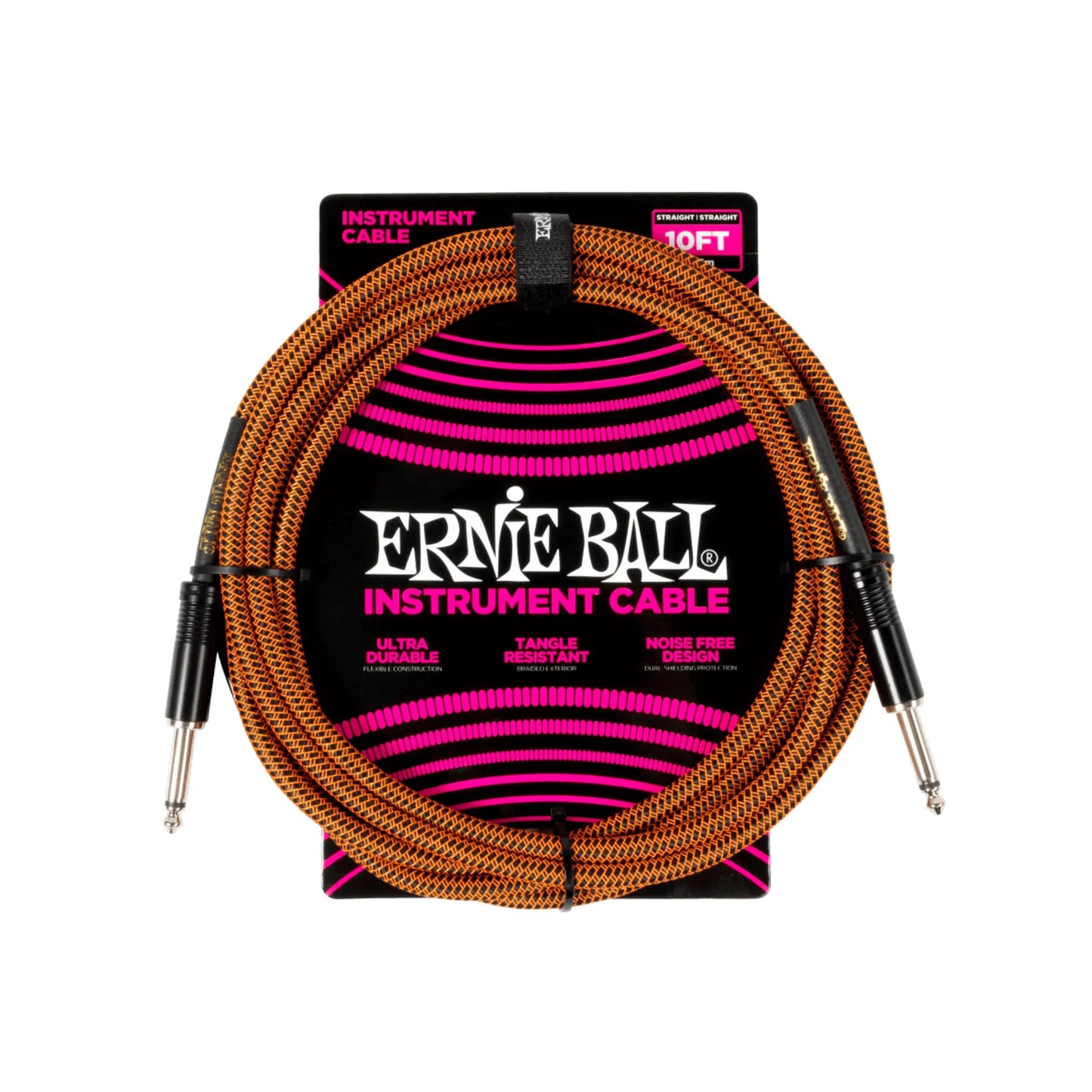 Braided Instrument Cable Straight/Straight 10ft - Pumpkin Pie Guitar Accessories Ernie Ball Art of Guitar