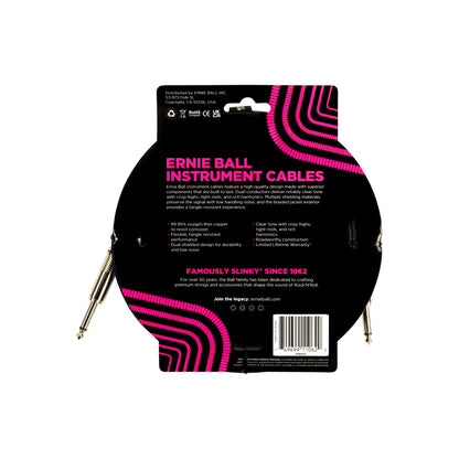 Braided Instrument Cable Straight/Straight 10ft - Purple/Black Guitar Accessories Ernie Ball Art of Guitar
