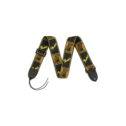 Fender Monogrammed Strap, Black/Yellow/Brown, 2" Guitar Accessories Fender Art of Guitar