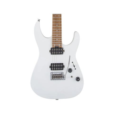 Charvel USA Select DK24 HH 2PT CM, Caramelized Flame Maple Fingerboard, Satin White Electric Guitars Charvel Art of Guitar