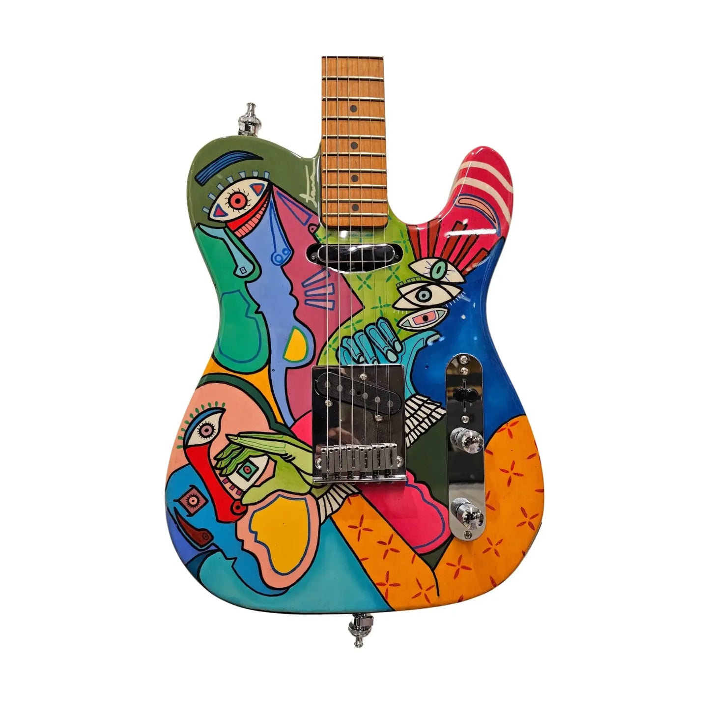 Custom Hand-Painted Telecaster Style Electric Guitars J.Riachi Art of Guitar