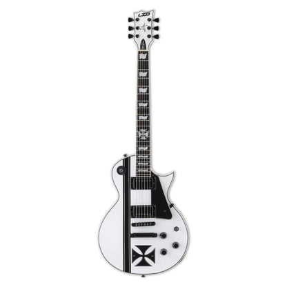 ESP LTD Iron Cross James Hetfield Signature Electric Guitar – Snow White with Black Stripes - (Re-Loved) Electric Guitars ESP LTD Art of Guitar