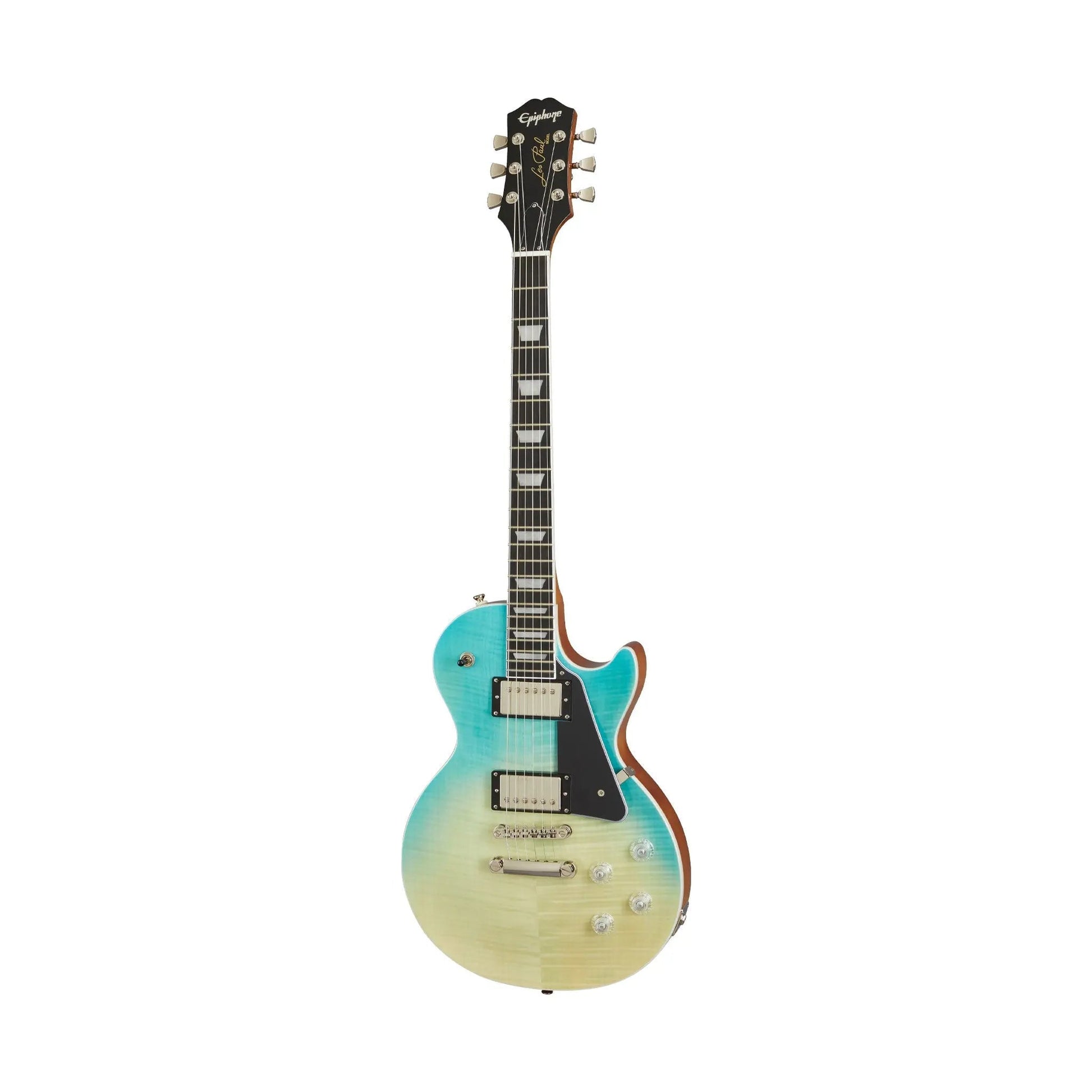 Epiphone Les Paul Modern Figured Caribbean Blue Fade Electric Guitars Epiphone Art of Guitar