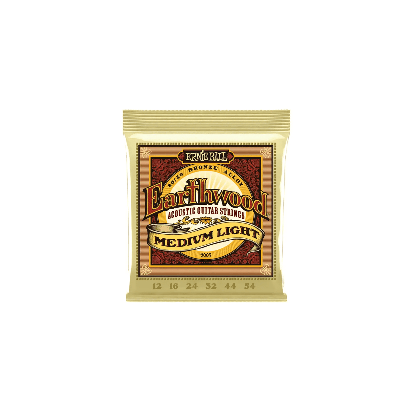 Ernie Ball Earthwood Medium Light 80/20 Bronze Acoustic Guitar Strings - 12-54 Gauge Acoustic Guitar Strings Ernie Ball Art of Guitar