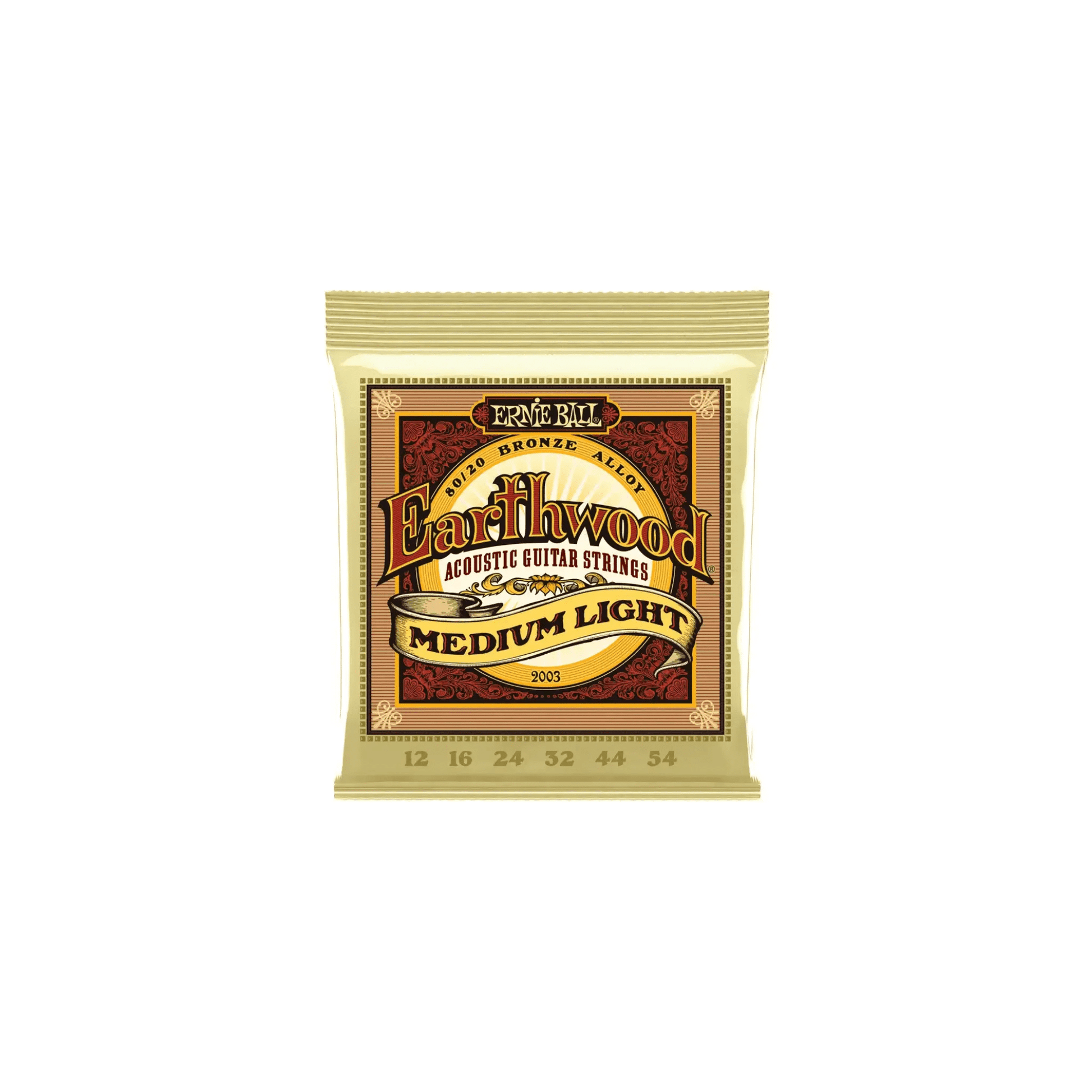 Ernie Ball Earthwood Medium Light 80/20 Bronze Acoustic Guitar Strings - 12-54 Gauge Acoustic Guitar Strings Ernie Ball Art of Guitar
