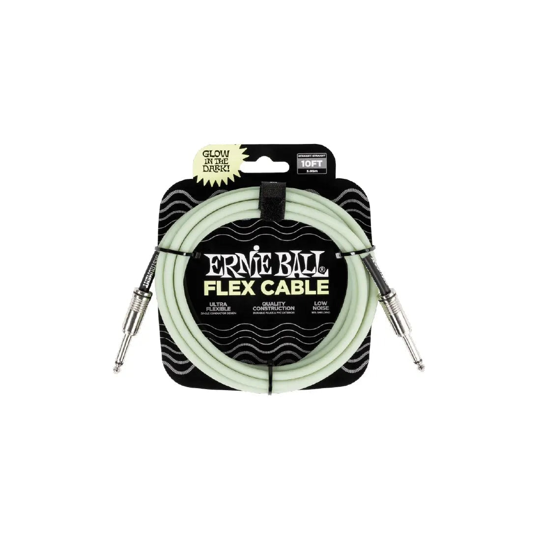 Ernie Ball Flex Instrument Cable Straight/Straight 10ft - Glow in Dark Guitar Cables Ernie Ball Art of Guitar