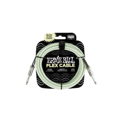 Ernie Ball Flex Instrument Cable Straight/Straight 10ft - Glow in Dark Guitar Cables Ernie Ball Art of Guitar