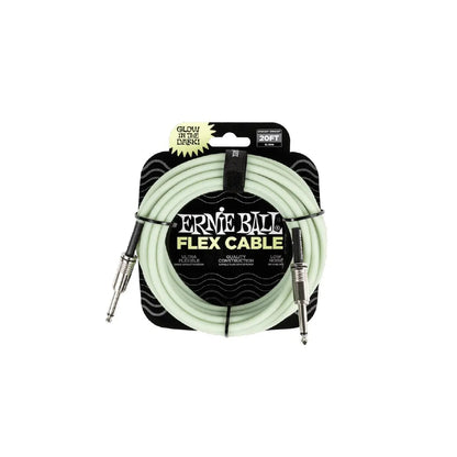Ernie Ball Flex Instrument Cable Straight/Straight 20ft - Glow in Dark Guitar Cables Ernie Ball Art of Guitar