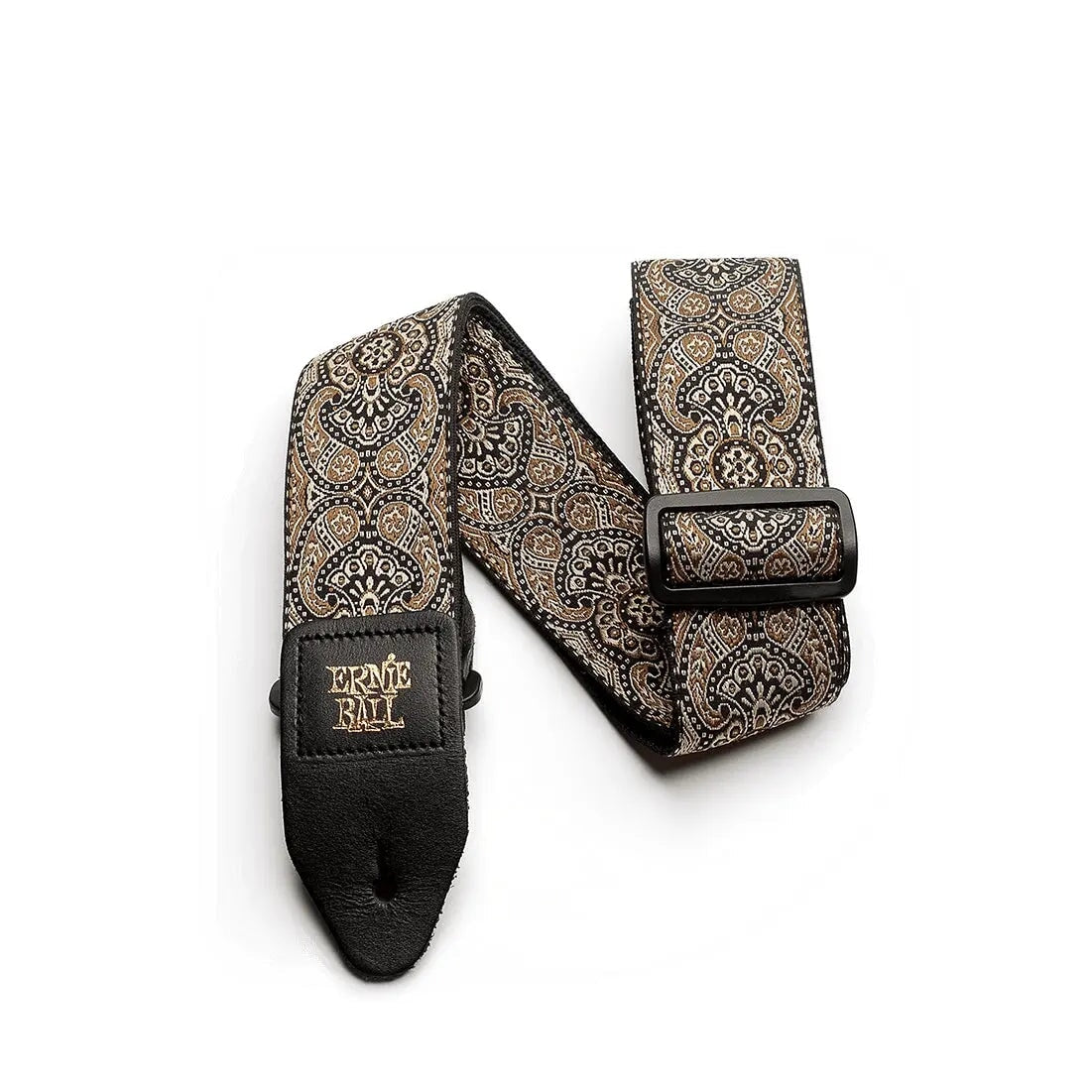 Ernie Ball Gold & Black Paisley Jacquard Strap Guitar Straps Ernie Ball Art of Guitar