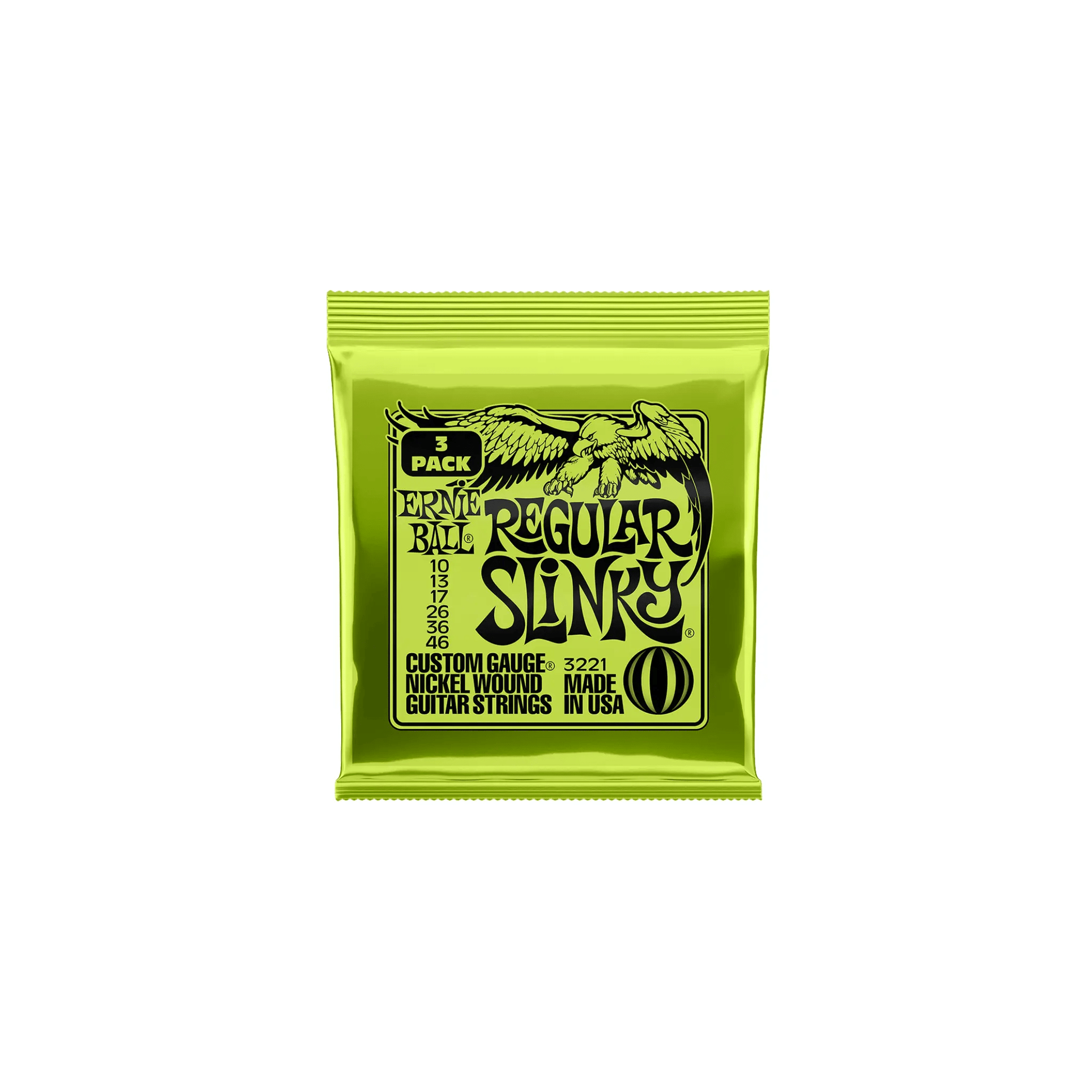 Ernie Ball Regular Slinky Nickel Wound Electric Guitar Strings 10-46 Gauge - 3 Pack Electric Guitar Strings Ernie Ball Art of Guitar