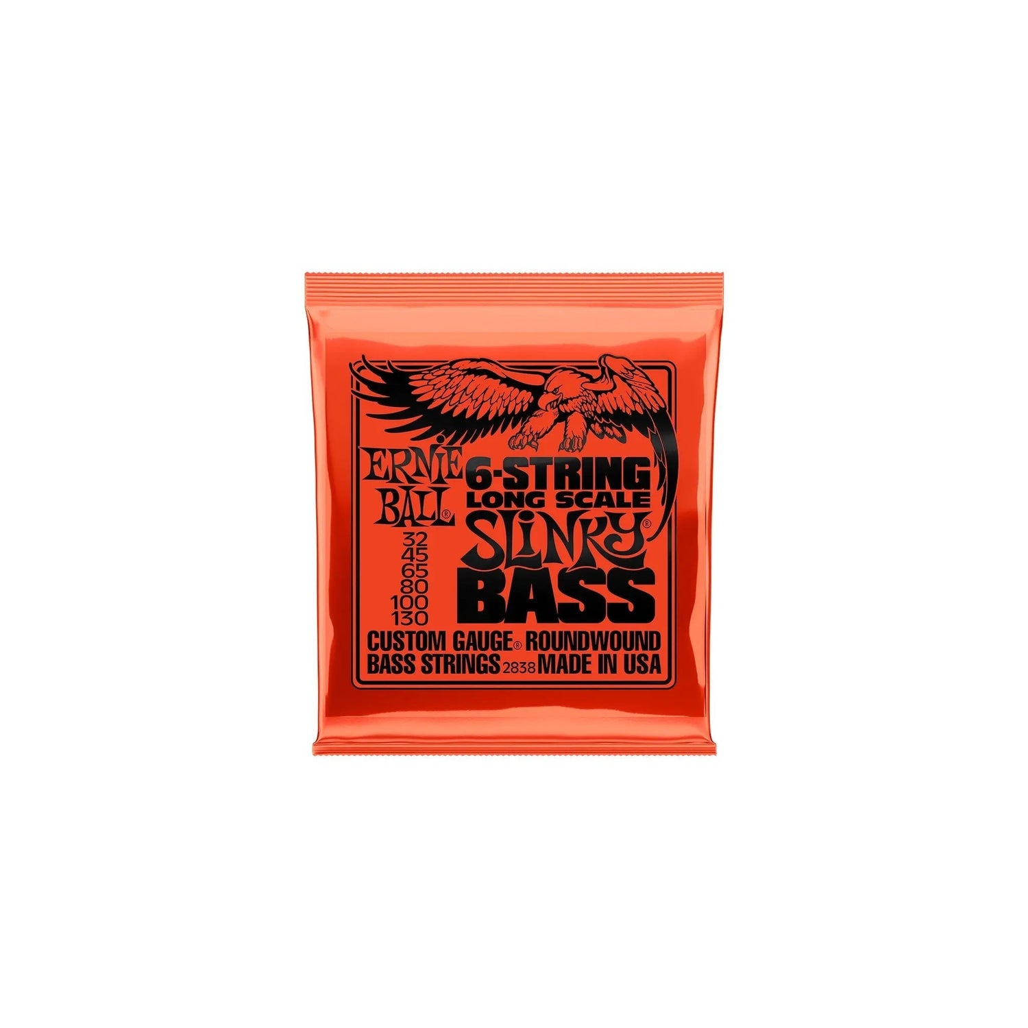 Ernie Ball Slinky 32-130 Gauge Long Scale 6-String Nickel Wound Electric Bass Strings Ernie Ball