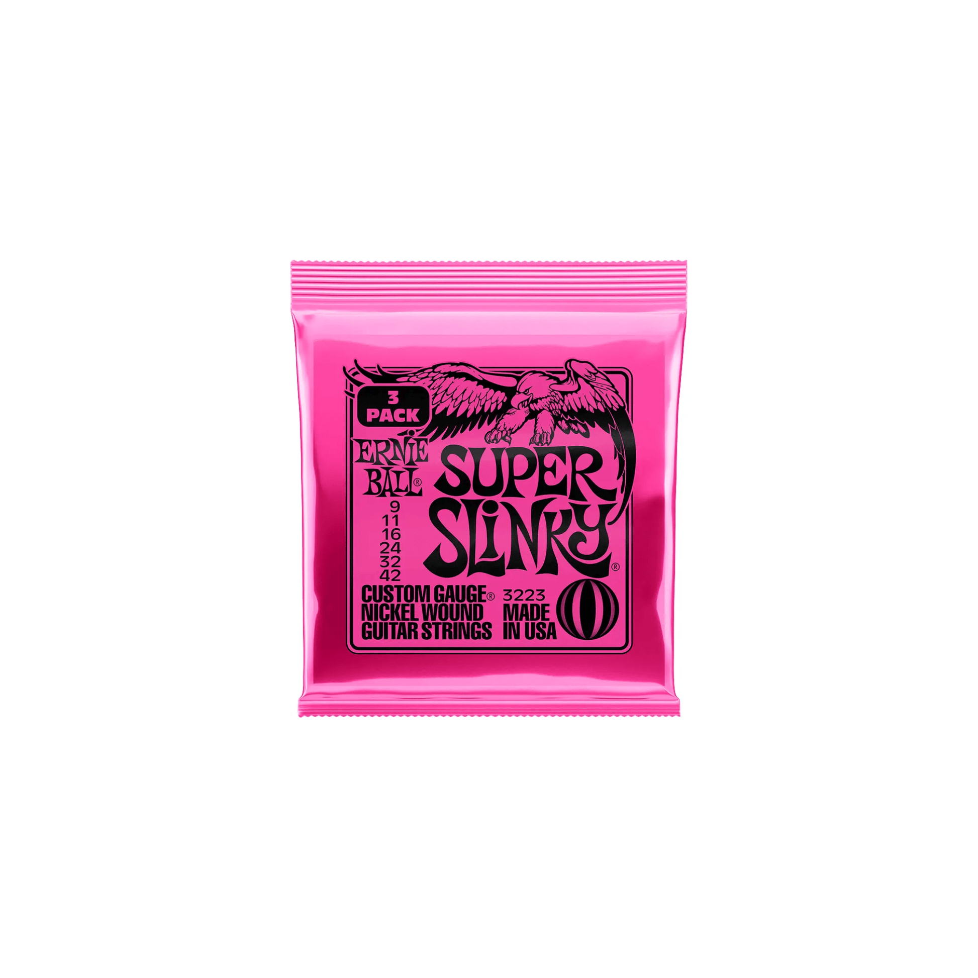 Ernie Ball Super Slinky Nickel Wound Electric Guitar Strings 9-42 Gauge - 3 Pack Electric Guitar Strings Ernie Ball Art of Guitar