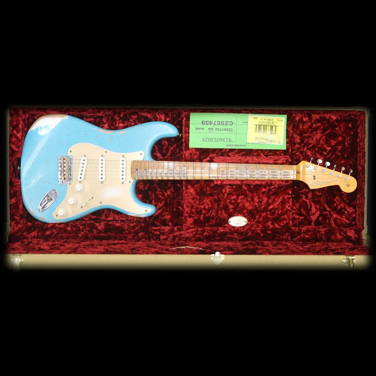 Fender Custom Shop 2023 Limited Edition 1958 Stratocaster Heavy Relic - Super Faded Aged Taos Turquoise Electric Guitars Fender Art of Guitar