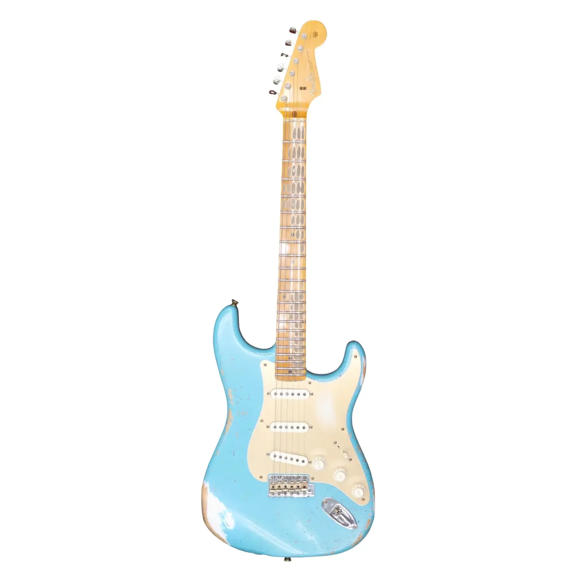 Fender Custom Shop 2023 Limited Edition 1958 Stratocaster Heavy Relic - Super Faded Aged Taos Turquoise Electric Guitars Fender Art of Guitar