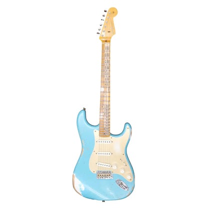Fender Custom Shop 2023 Limited Edition 1958 Stratocaster Heavy Relic - Super Faded Aged Taos Turquoise Electric Guitars Fender Art of Guitar